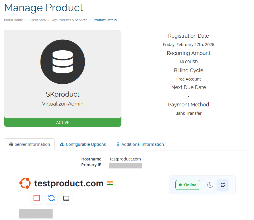 تغییر رمز سرور