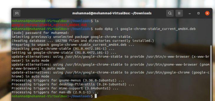 آموزش نصب گوگل کروم در ubuntu
