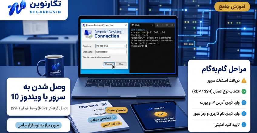 آموزش وصل شدن به سرور با ویندوز 10