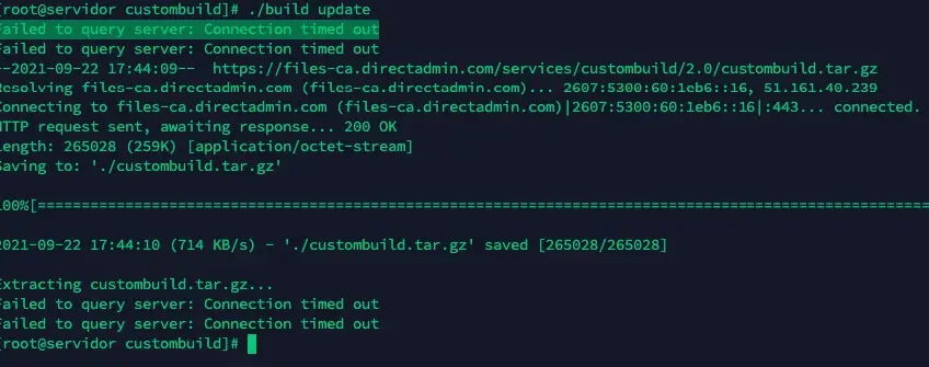 حل مشکل Connection timeout دایرکت ادمین