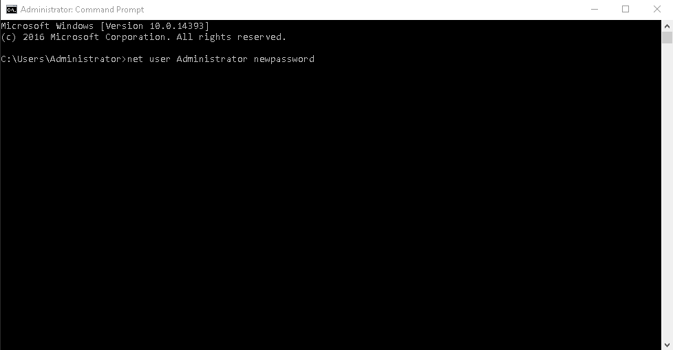 reset password windows