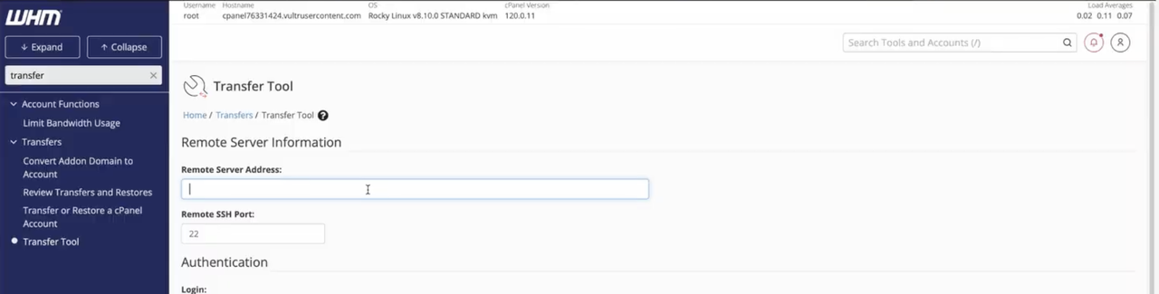 انتقال هاست cPanel