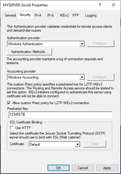 راه اندازی VPN در ویندوز سرور