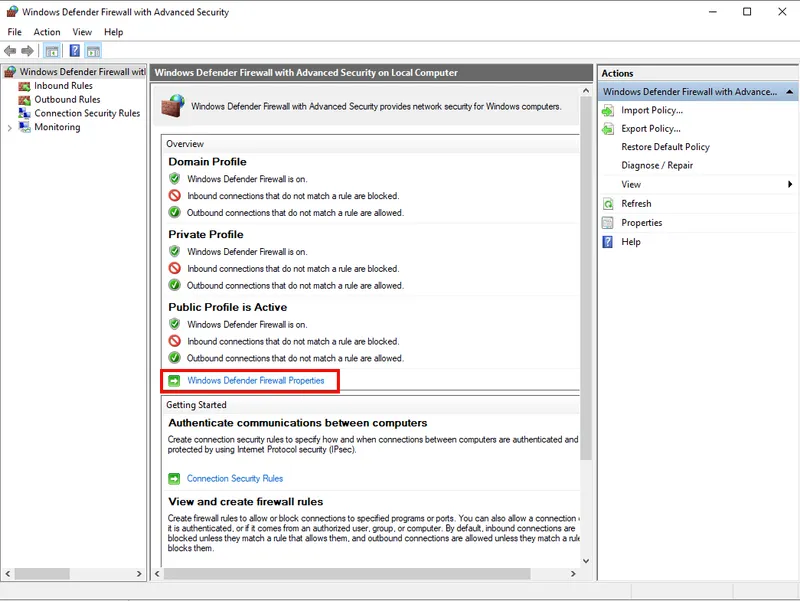 فایروال ویندوز سرور