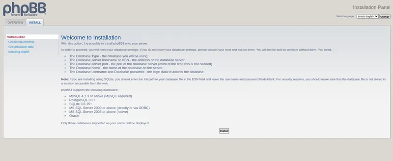 نصب phpBB در اوبونتو