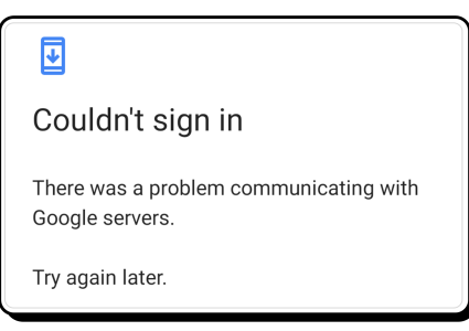 مشکل در برقراری ارتباط با سرور گوگل