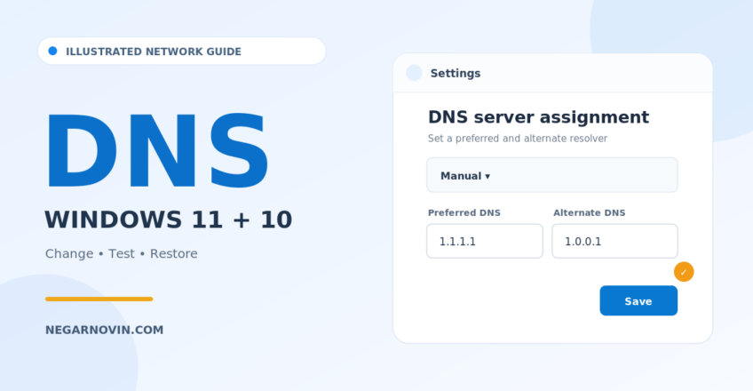 آموزش تغییر DNS در ویندوز 11 و 10 (تصویری)