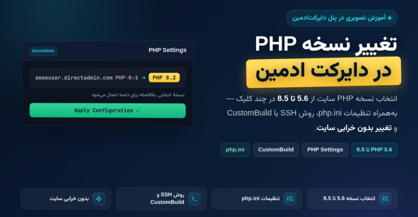 آموزش تغییر نسخه PHP در دایرکت ادمین؛ راهنمای تصویری